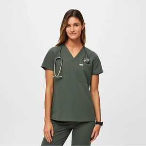 Figs Moss green scrub top